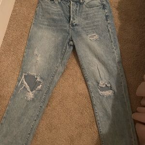 light acid wash ripped jeans
